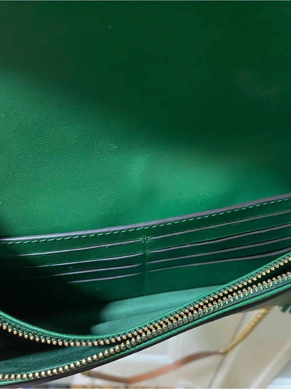 Tory Burch Straw Crossbody Bag with Green Trim and Gold Chain